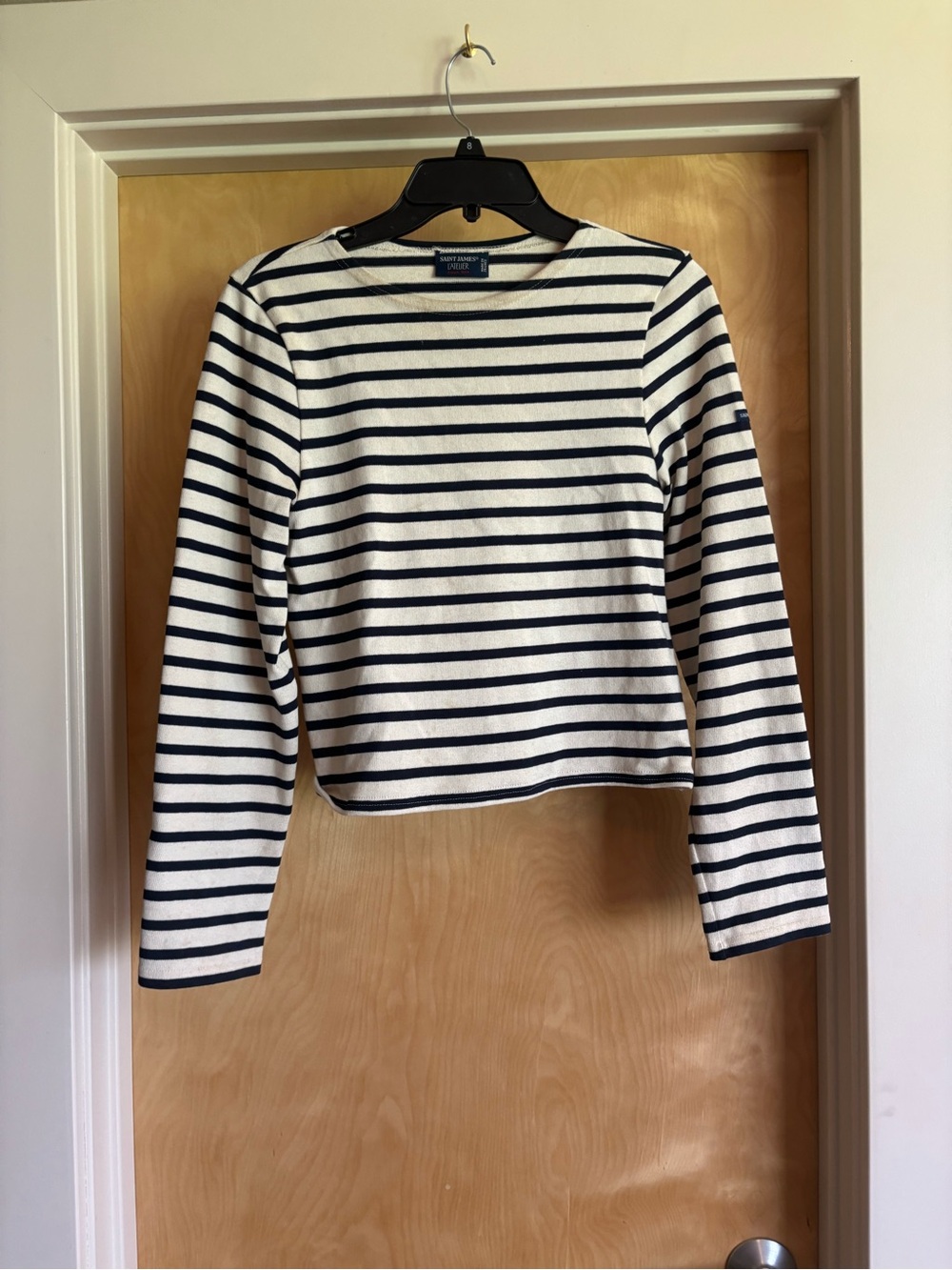 Saint James L’Atelier Breton Striped Shirt - Cream & Navy - Made in France